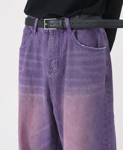 Jeans ample à jambe large en denim rétro pour homme, style streetwear, 100% coton, respirant, lavé, taille plus - Product Image 6