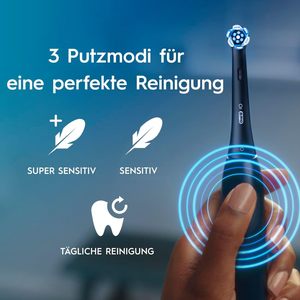 Oral-B iO Serie 2 Cepillo de dientes eléctrico, paquete DUO, dos cabezales de cepillo de dientes, 3 modos de cepillado para el cuidado dental, estuche de viaje - Product Image 2