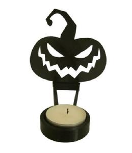 ที่ใส่ฟักทองแบบน่ากลัวเชิงเทียนโลหะสีดำหล่อเงาฮาโลวีนตกแต่งฟักทองชั่วร้าย - Product Image 1