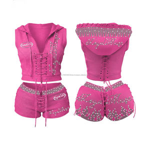 Ensemble survêtement streetwear de haute qualité avec logo personnalisé, impression sérigraphique, sweats à capuche et shorts vintage pour hommes - Product Image 6