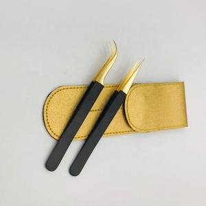 แหนบต่อขนตาปลอมสีดำทอง - Product Image 3