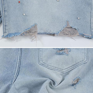 Summer Rhinestone Distressed Denim <b>Short</b> <b>Jeans</b> Baggy Casual Acid Washed Loose <b>Short</b> Denim Pants - Product Image 6