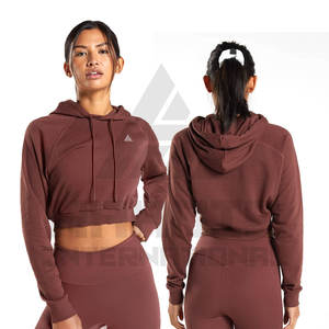 Design personnalisé Crop Top Hoodies Casual Warm Hoodies Hot Selling Cotton Polyester Crop Top Hoodies - Product Image 1