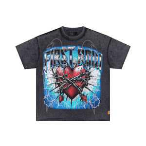 Camiseta Casual de Manga Corta para Hombre, Nueva Colección 2026, Algodón Estampado con Diamantes, Estilo Vintage Holgado - Product Image 1