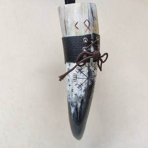 Corne de bière de style ange Viking de haute qualité écologique avec support en cuir poli par HF CRAFTS India à vendre à l'exportation - Product Image 3