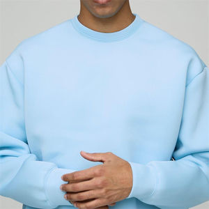 Conjunto corto de sudadera y Jogger para hombre, Sudadera de cuello redondo y pantalón corto liso - Product Image 3