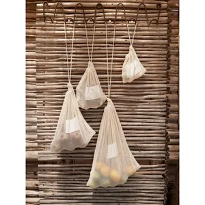 Organic Cotton <b>Mesh</b> Sacks Eco-Friendly Fabric <b>Baskets</b> & Bins - Product Image 2
