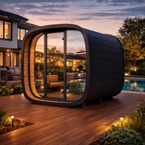 Sauna extérieur à vapeur pour 4 à 6 personnes, panneau de commande informatisé, capacité de 4 personnes, pour appartement, villa, utilisation extérieure + LIVRAISON GRATUITE - Product Image 1