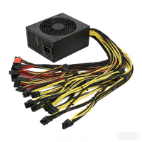 Bloc d'alimentation ALEO 4U Silent ATX 2000W 20+4 broches 12V compatible avec 8 connecteurs de cartes graphiques, pour serveur, noir, en matériau PC