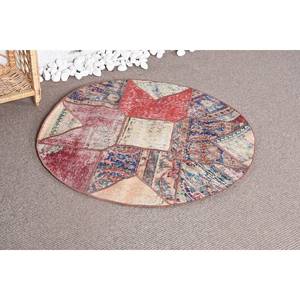 Alfombra de lana hecha a mano moderna, diseño de retazos rojo y azul, área rectangular grande (330x330 pies), forro de látex, felpa viscosa para pasillo - Product Image 2