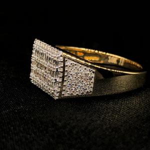 แหวนที่กำหนดเองใน10kt สีทองสไตล์ฮิปฮอปแหวนแห่งความสมบูรณ์แบบสัญญาและนิรันดร์ - Product Image 2