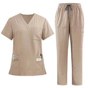 Ensembles d'uniformes d'infirmière personnalisables pour femmes, gommages extensibles conçus en usine avec des hôpitaux en tissu tissé au design élégant - Product Image 4