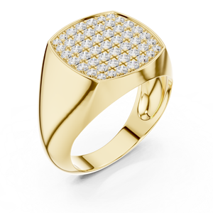 Anillo de Compromiso y Eternidad de Oro Amarillo de 10k con Diamante Sintético, Ajustable, Estilo Unisex, Regalo de Lujo, Recuerdos Especiales, Hecho a Mano - Product Image 5