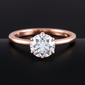 Anillo de compromiso de diamante de corte brillante redondo certificado por IGI de seis puntas en oro sólido de 10K, joyería fina para mujer, fabricante - Product Image 3