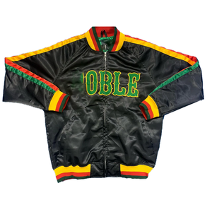 Chaqueta Bomber Universitaria NOBLE Negra, Roja y Verde, Venta al por Mayor OEM, Ropa Urbana de Fraternidad Griega, Unisex, Ribete Acanalado, Cierre de Cremallera Frontal, Primavera - Product Image 3