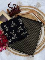 Vente en ligne : Saree traditionnel Banarasi fantaisie pour femme, inspiré de Bollywood, pour soirée, en soie douce Banarasi, tissage Zari cuivré