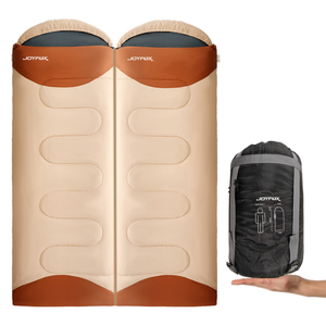 Sac de couchage double Joyfox imperméable avec capuche jusqu'à -3,5°C ° C Camping - Product Image 1