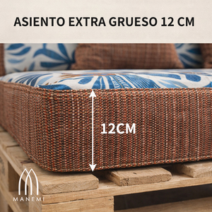 Ensemble de 4 coussins de palette d'extérieur en tissu durable 120x80 + 120x50 cm pour canapé de jardin, épaisseur 12 cm avec housse amovible - Product Image 5