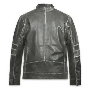 Meilleures ventes Blousons motard originaux en cuir de vachette pour hommes Veste d'hiver à impression de logo personnalisé Veste en cuir d'hiver de style dernier cri - Product Image 5