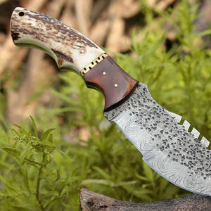 Damascus Steel Tracker <b>Knife</b> Handmade Outdoor Bushcraft Camping Utility <b>Knife</b> With Wooden Handle Handcrafted Tracker <b>Knife</b> - Product Image 3