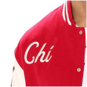 Veste de baseball universitaire pour hommes sweats à col montant pour hommes vestes d'université en polaire vestes brodées personnalisées avec logo - Product Image 4