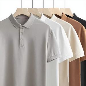 Polos de gran tamaño, diseño personalizado con tela de punto de patrón sólido bordado antiarrugas - Product Image 1