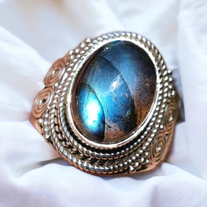Natural Blue Labradorite Oval Shape Bezel Setting 925 Sterling <b>Silver</b> <b>Mens</b> Women Signet <b>Ring</b> Party Wholesale - Product Image 1