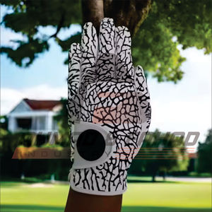 ถุงมือกอล์ฟผู้ชายหนังแท้ระบายอากาศได้ดีปักโลโก้ตามสั่งผู้ผลิตสินค้ากีฬาทนต่อสภาพอากาศ - Product Image 3