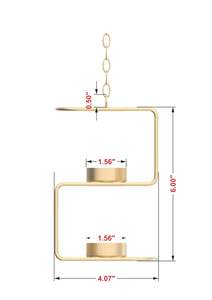 Portavelas Colgante en Forma de S de Metal Dorado, Moderno Soporte para Velas Votivas para Decoración del Hogar, Sala de Estar, Festivales, Bodas y Eventos - Product Image 2