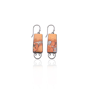 Pendientes de Piedras Preciosas de Jaspe Malinga Estilo Boho, Pendientes Colgantes de Latón con Baño de Rodio Negro, Joyería de Regalo para Mujer - Product Image 1