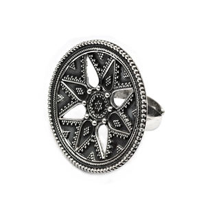 Bague réglable en argent uni pour elle 925 argent sterling oxydé Look ethnique bague élégante artisan indien bijoux faits à la main inde - Product Image 2