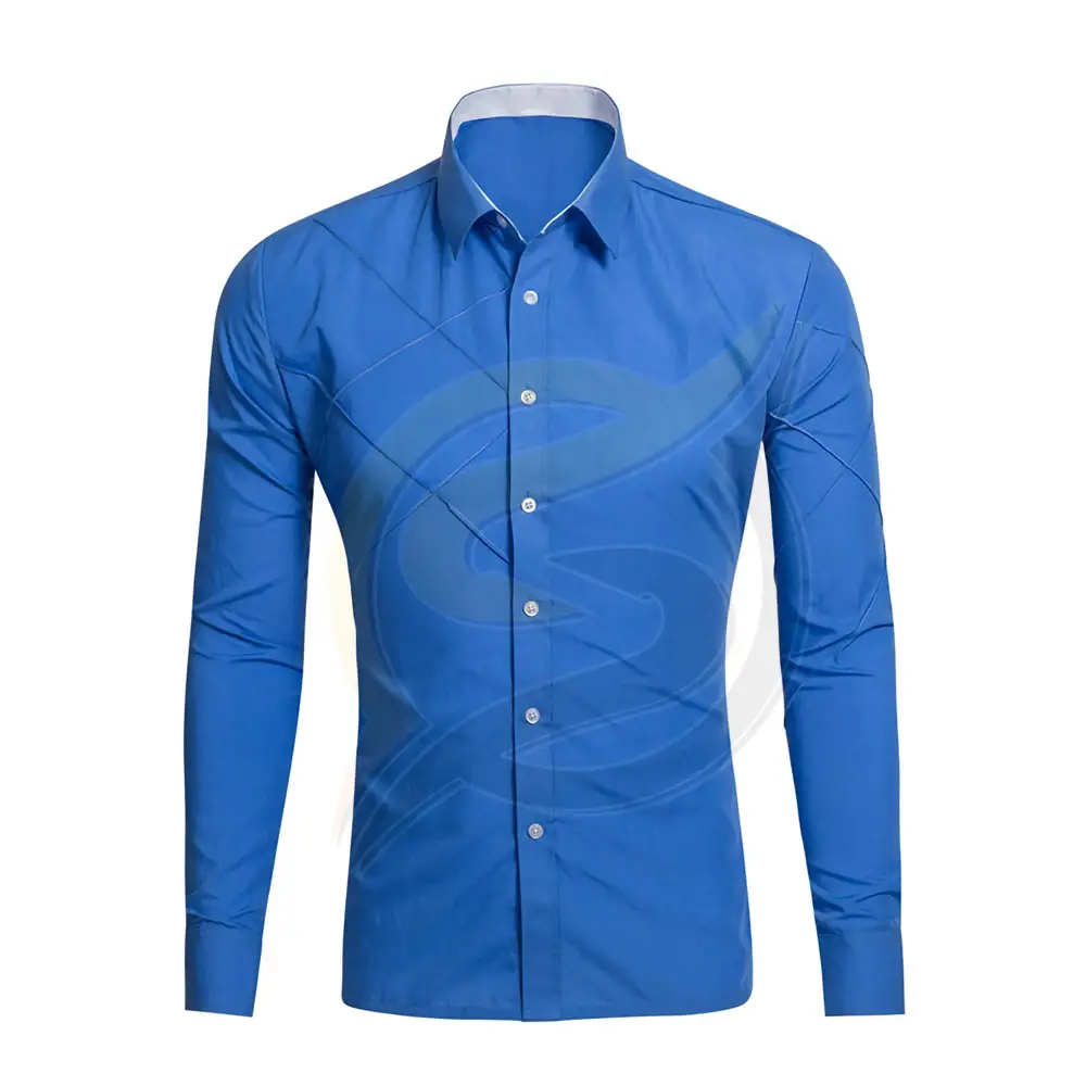 Top Quality New Casual Men Dress Shirt Pure Color 100% Cotton Summer Casual Formal Shirt For Men