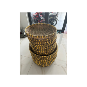 Cesta de flores de bambú tejida a mano con forro decorativo con mango retorcido, ideal para bodas, accesorios para fotos, embalaje de regalo - Product Image 5