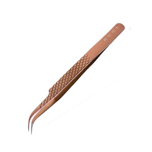Pince à épiler pour extensions de cils de qualité chirurgicale, revêtement couleur cuivre, outil de beauté, pince à épiler en acier inoxydable pour extensions de cils - Product Image 4