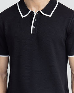 T-shirt pour homme à manches courtes, col contrasté, coupe slim, nouvelle couleur estivale, décontracté, mature, couleur contrastée, pull à manches courtes - Product Image 3