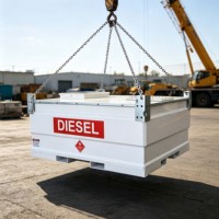 Réservoir de stockage de diesel à double paroi de 500 gallons, conteneur de carburant hors sol avec kit de pompe