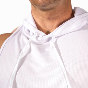 Haut de sport sans manches à capuche pour homme, 100 % coton, respirant, anti-plis, personnalisable numériquement, idéal pour la gym et l'entraînement hivernal - Product Image 6