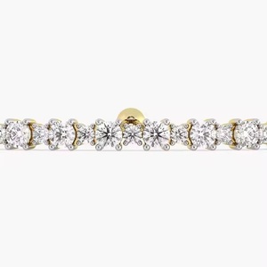Pulsera de tenis de alta calidad Diamante nupcial vinculado con VVS Chapado en plata 18K Regalo de oro amarillo para ella - Product Image 2