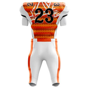 Conjuntos de Uniformes de Fútbol Americano Personalizados, 100% Poliéster, Transpirables, de Secado Rápido, con Mangas Cortas y Estampado - Product Image 3