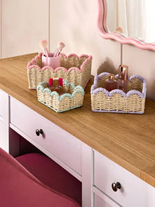 Set of 3 elegent scalloped seagrass basket for your space, made in Vietnam with wholesale price - Product Image 4