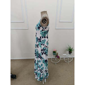 Vestido Maxi con Estampado Floral para Mujer de Jane's, con Tirantes Finos y Cuello Halter, Vestido Casual de Verano de Punto con Hombros Descubiertos - Product Image 5