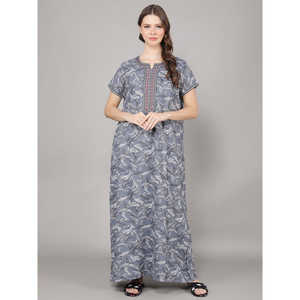 Chemise de nuit Alpine ODM en tissu doux tissé avec poche latérale, broderie au col et logo personnalisé, fermeture à cordon, MOQ 3 pièces - Product Image 2