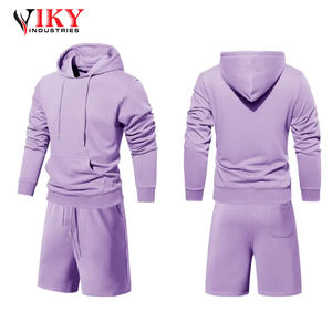 ชุดฮู้ดแขนยาวผู้ชาย OEM ขายส่งแบบกําหนดเองชุดกีฬาจ๊อกกิ้งสวมใส่สบายสําหรับฤดูร้อนแขนสั้นโลโก้รูปแบบว่างเปล่า - Product Image 5