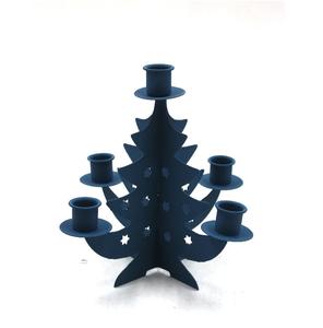 Soporte de vela de hierro de nuevo diseño para decoración de iluminación de Navidad portavelas Color negro mate hecho a mano a granel - Product Image 5