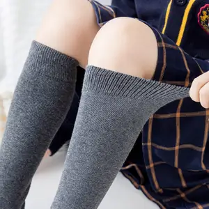 Girls Knee High Socks/Cable Knit/Ribbed School Uniform School Socks Seamless Tube Socks Unisex Kids Soccer Socks 3-14 Years