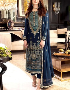 Ladies Party Design Eco-Friendly Breathable A-Line Embroidery Washable Indian Kurti Solid Knee-Length <b>Wedding</b> Party Wear Dress - Product Image 3