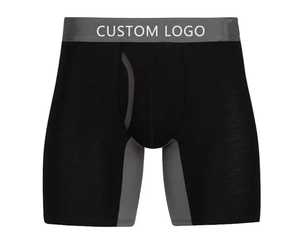 Caleçon taille haute personnalisé en bambou pour hommes, couleur unie, sous-vêtement de confort respirant à séchage rapide - Product Image 4