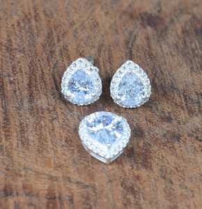 Pendentif boucle d'oreille en argent sterling 925 personnalisé par un designer fait à la main zircone cubique naturelle belle fine pour les cadeaux de fêtes de femmes - Product Image 4