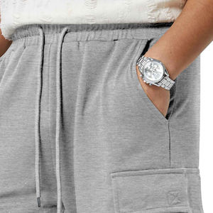 Pantalones cortos de calidad superior para hombre, pantalones cortos holgados informales de algodón hasta la rodilla para hombre, pantalones cortos de carga de gran tamaño para hombre - Product Image 2