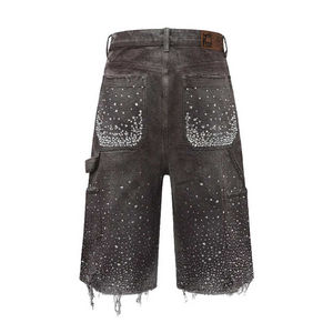 Pantalones cortos rectos de mezclilla de verano a la moda, cintura alta, lavado ligero ecológico, cómodo diseño de botones, patrón sólido, ropa informal - Product Image 2